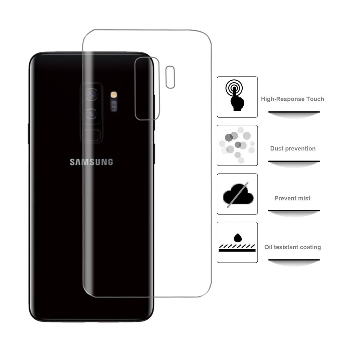 Beskyttelse for baksiden av Samsung Galaxy S9 Plus