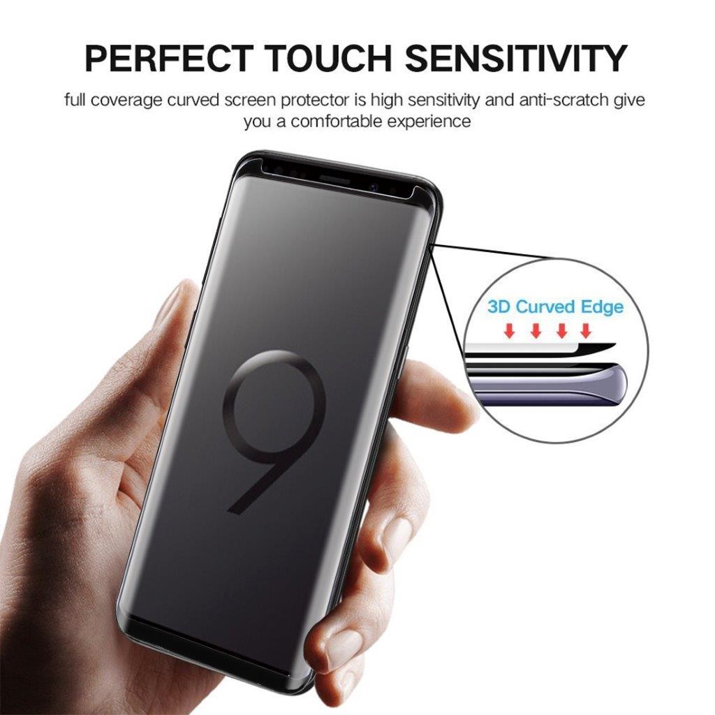 Skjermbeskyttelse / displaybeskyttelse i herdet glass Samsung Galaxy S9  - Svart