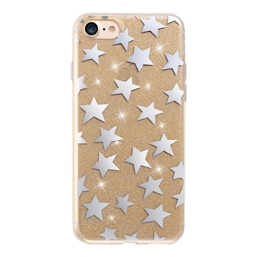 Glitterdeksel stjerner iPhone 6 / iPhone 6s gull