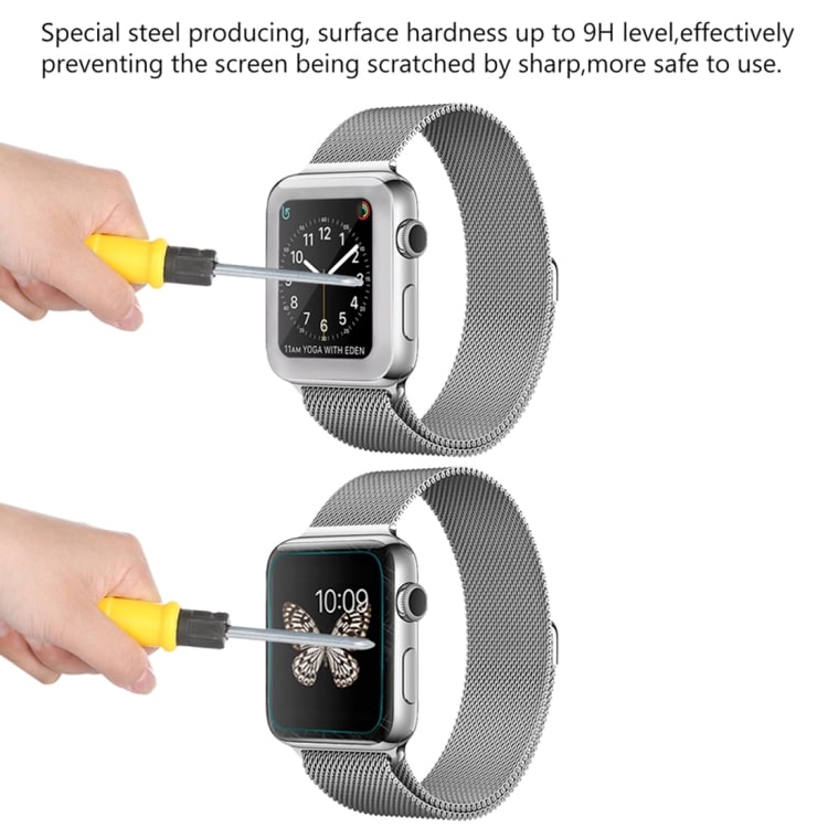 Skjermbeskyttelse / displaybeskyttelse i herdet glassApple Watch Series 3 38mm - 3D Silver
