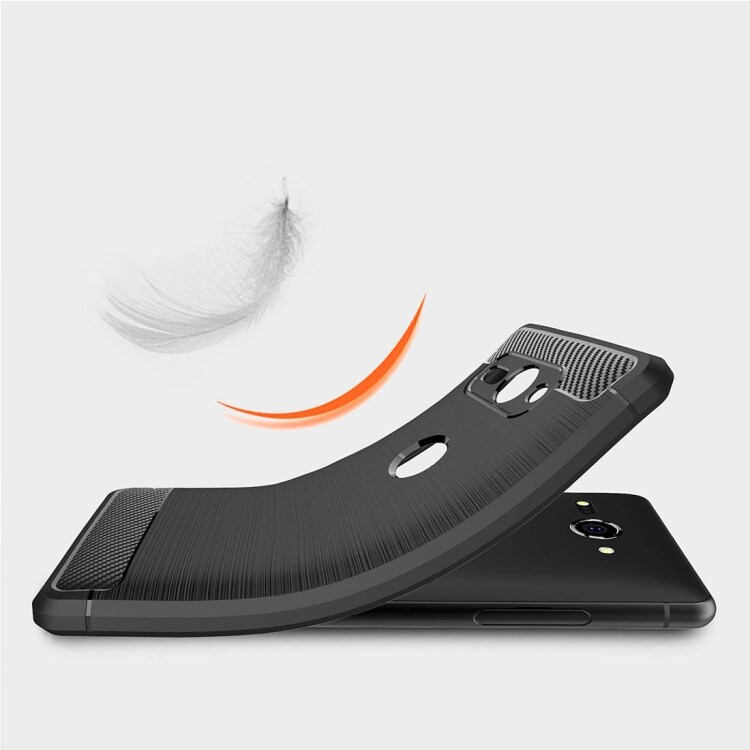 Karbonfiberskall / mobilskall for Sony Xperia XZ2 Compact i svart farge