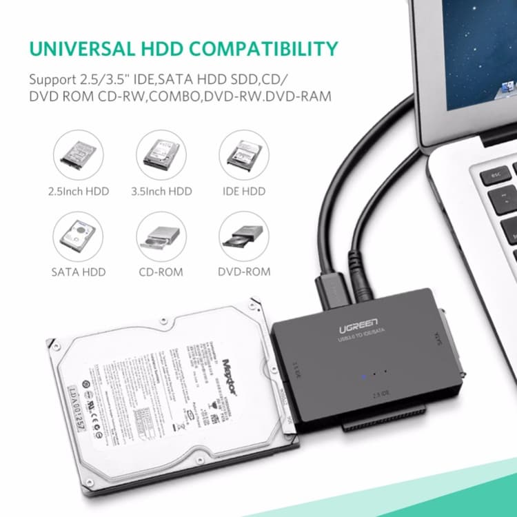 Adapter USB 3.0 til SATA / IDE Harddisk 2.5" / 3.5"