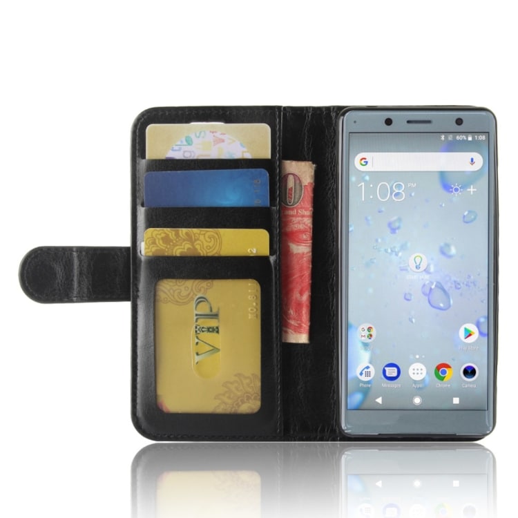 Lommebokfutteral / mobilfutteral for Sony Xperia XZ2 Compact - svart