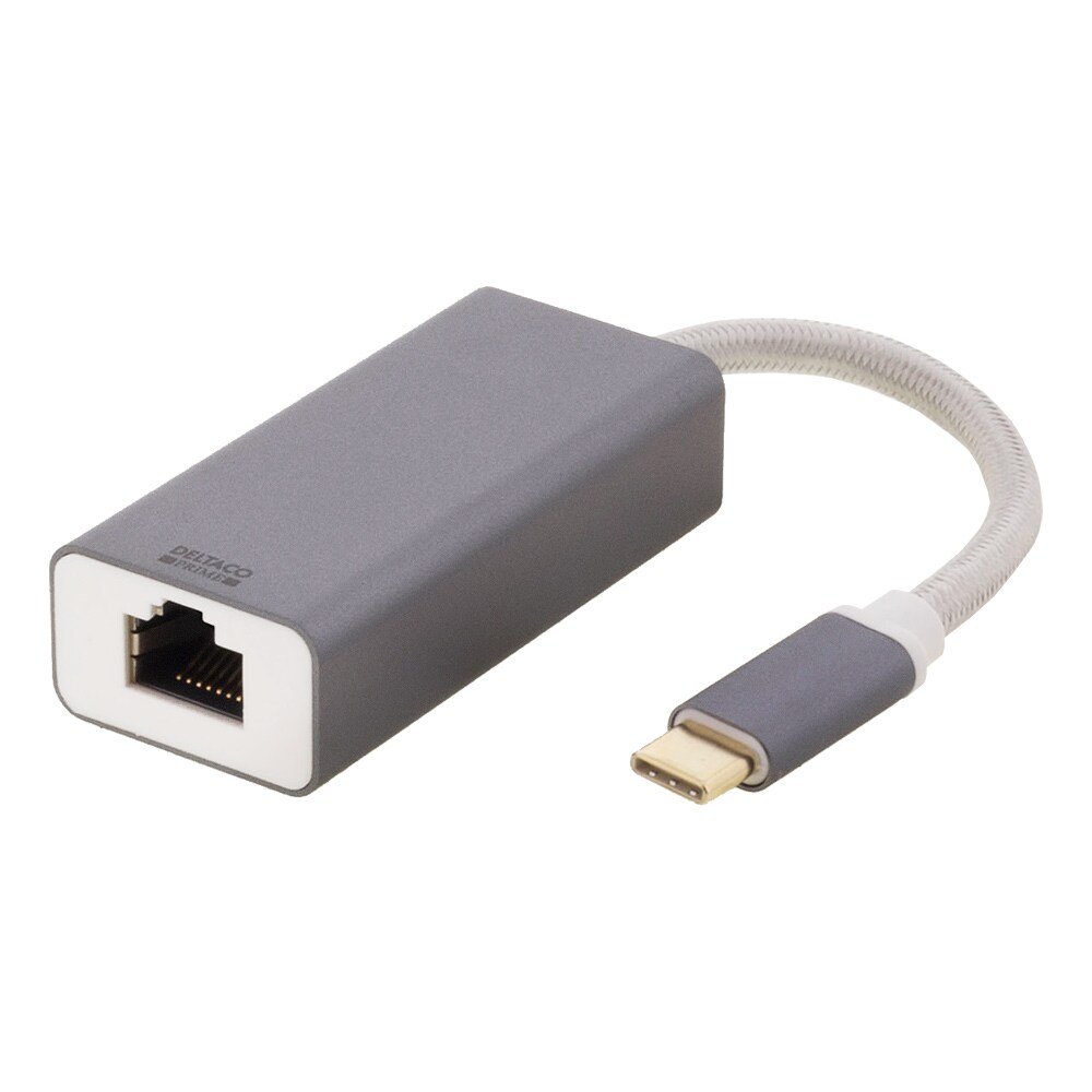 DELTACO USB-C nettverksadapter, Gigabit