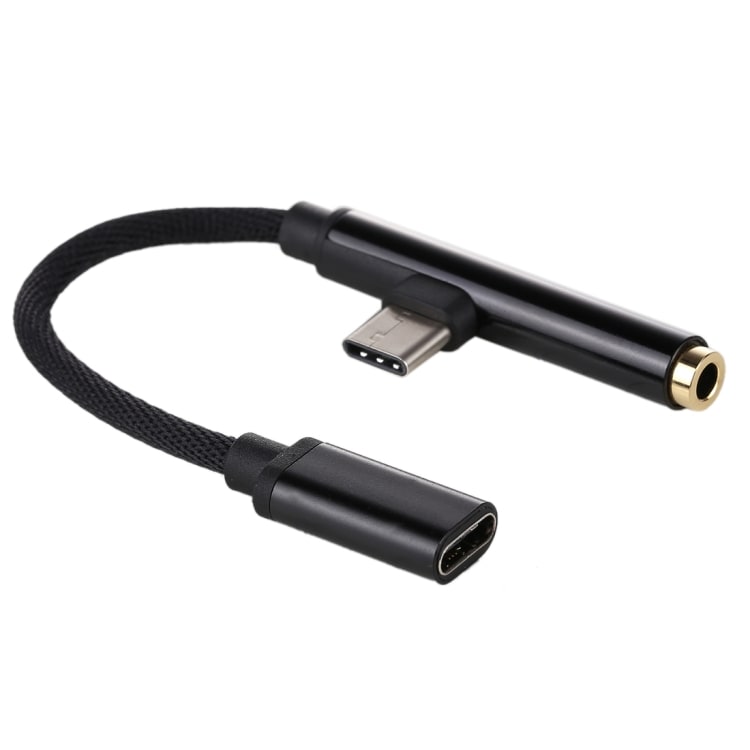 USB C + USB Adapter til 3,5mm kontakt - Kort