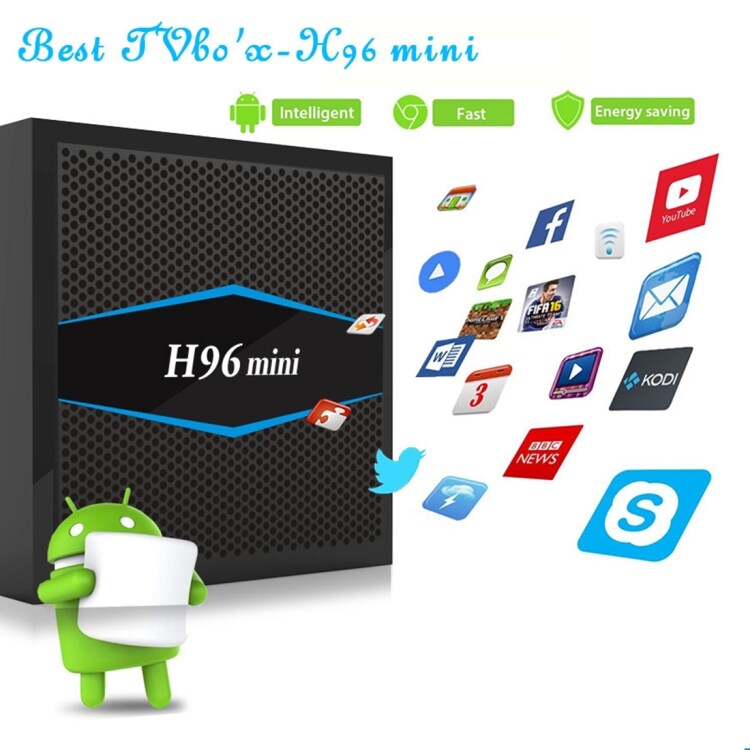 H96mini TV-Boks Android 7.1 4K HD Dual-WIFI 2.4GHz/5GHz