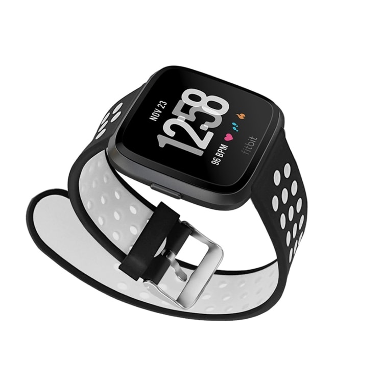 Silikonarmbånd Fitbit Versa Simple Fashion Silicone Watch Strap Svart/Grå