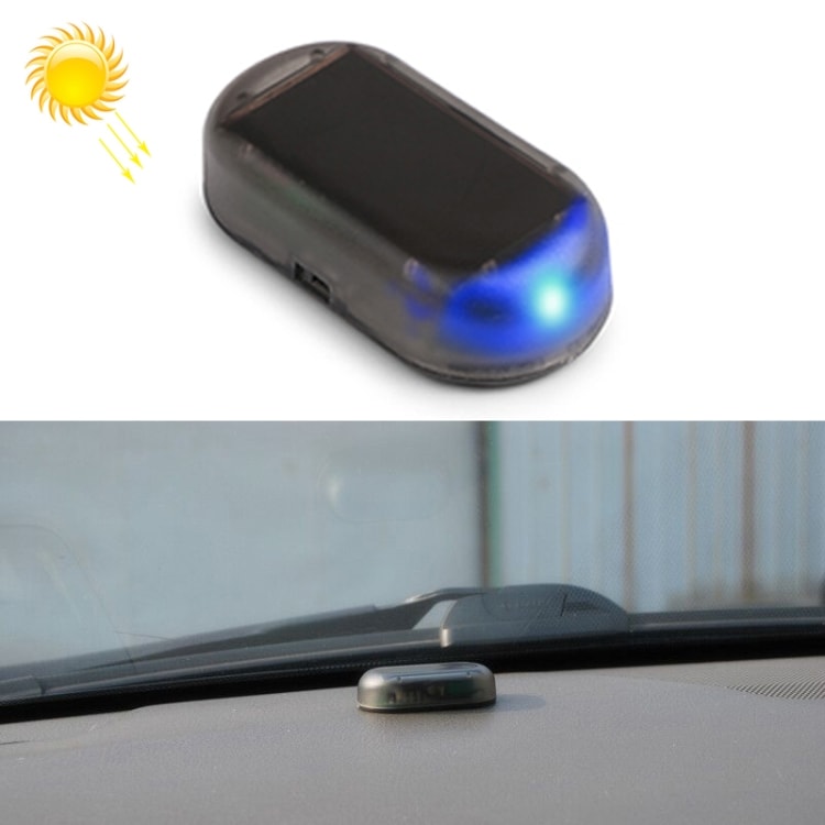 Alarmattrapp for bil med blått lys - solcelledrevet