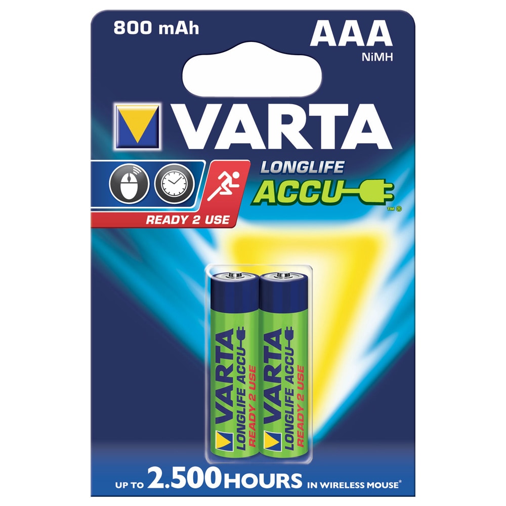 VARTA oppladdbart batteri AAA Micro 2er 800mAh - 2-pk