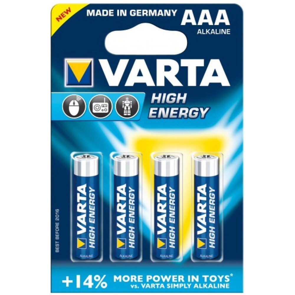 Varta High Energy batteri AAA LR03  - 4 Pk
