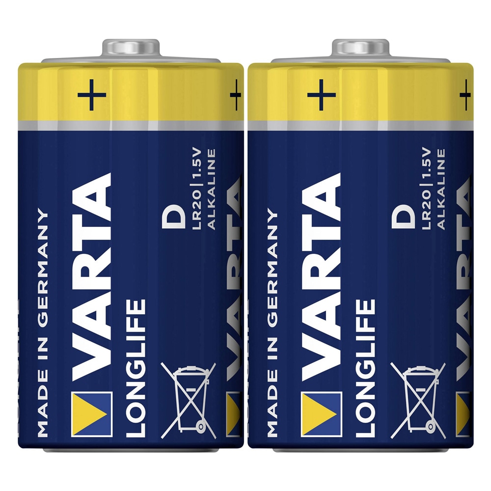 VARTA LONGLIFE Batteri D LR20 Mono 2-Pk
