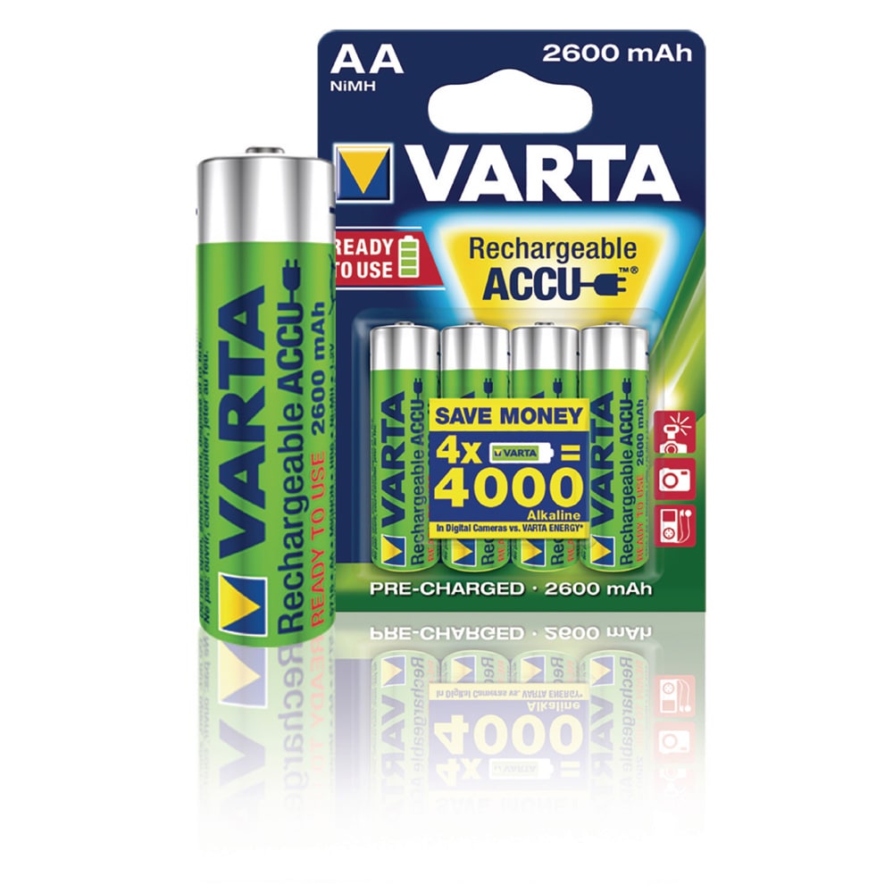 Varta Ready2Use R6 (AA) NiMH HR06 Oppladbart batteri 2600 mAh 1.2 V - 4 st