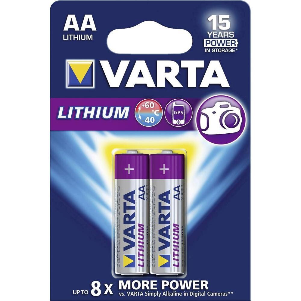 VARTA Lithium Batteri AA LR6 Mignon 2-Pk