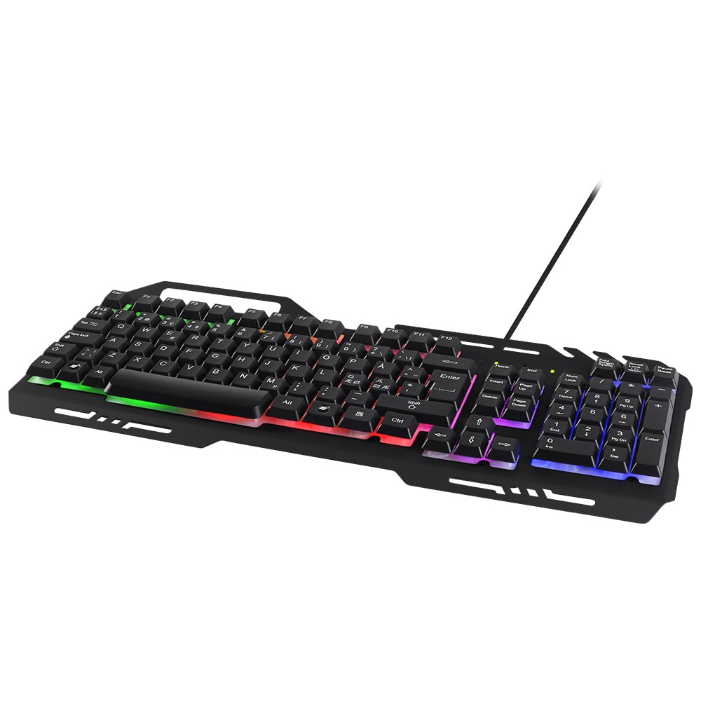 DELTACO GAMING RGB-belyst tastatur, Svart