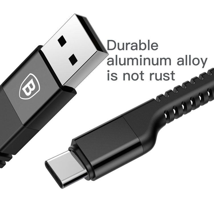 Baseus Flettet USB-kabel USB A til USB C 1.5m Svart
