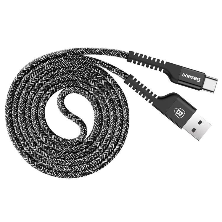 Baseus Flettet USB-kabel USB A til USB C 1m Svart