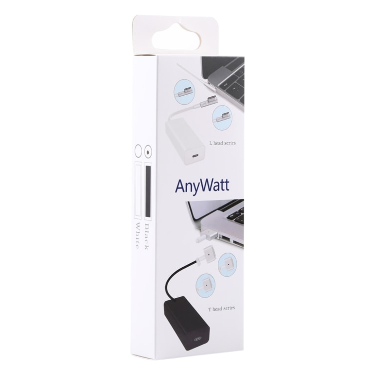 AnyWatt 60W USB-C Hunn - MagSafe 1 Konverterer  Hvit