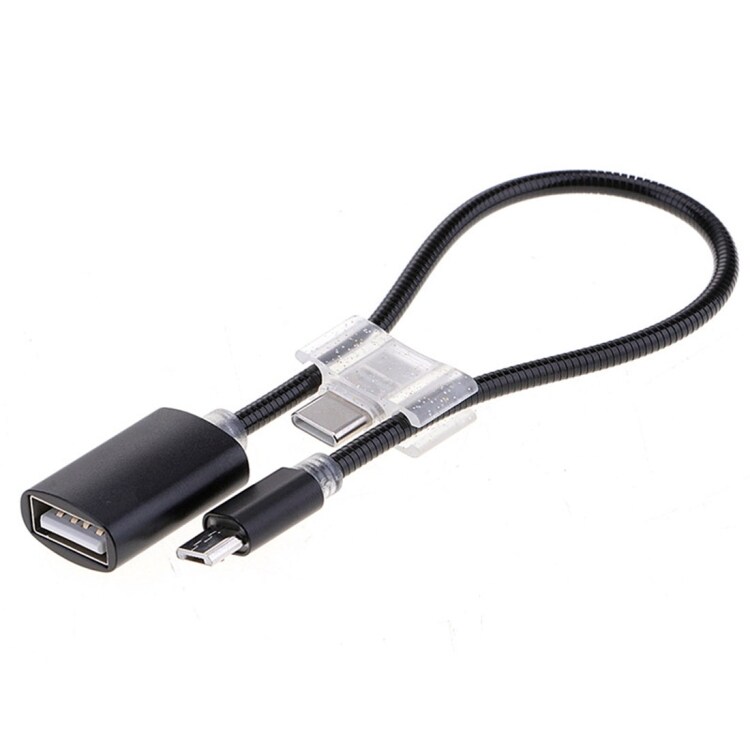 USB til MicroUSB adapter Aluminium 20cm
