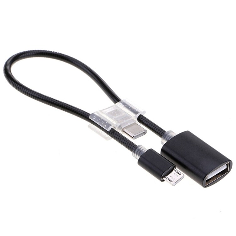 USB til MicroUSB adapter Aluminium 20cm