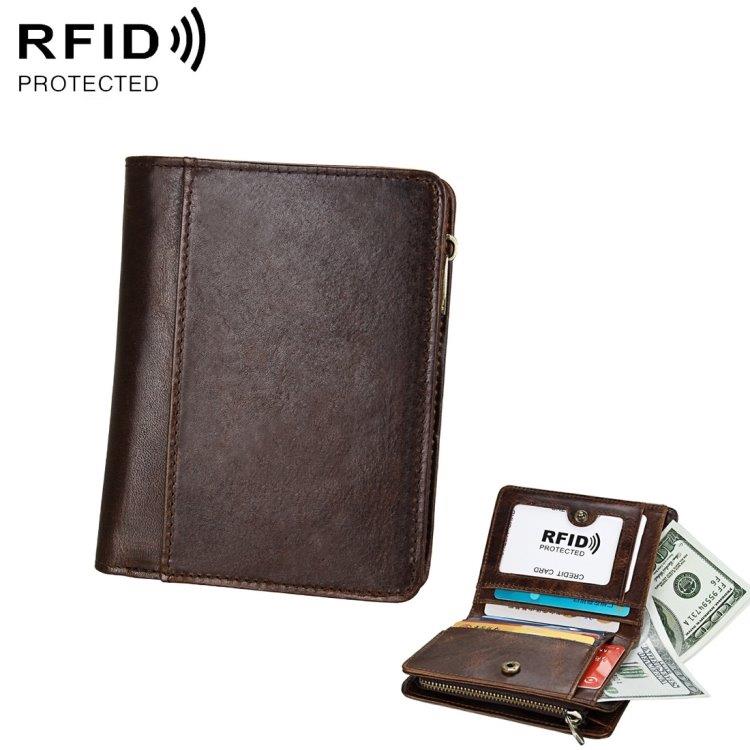 RFID Lærlommebok Brun