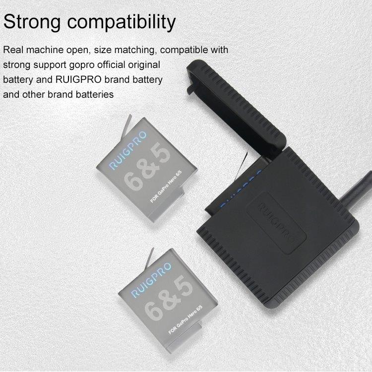 USB Batterladdare 3batterier till GoPro HERO6 /5/7