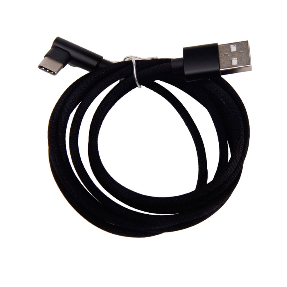 USB Type-C USB-kabel vinklet 1,2m Svart