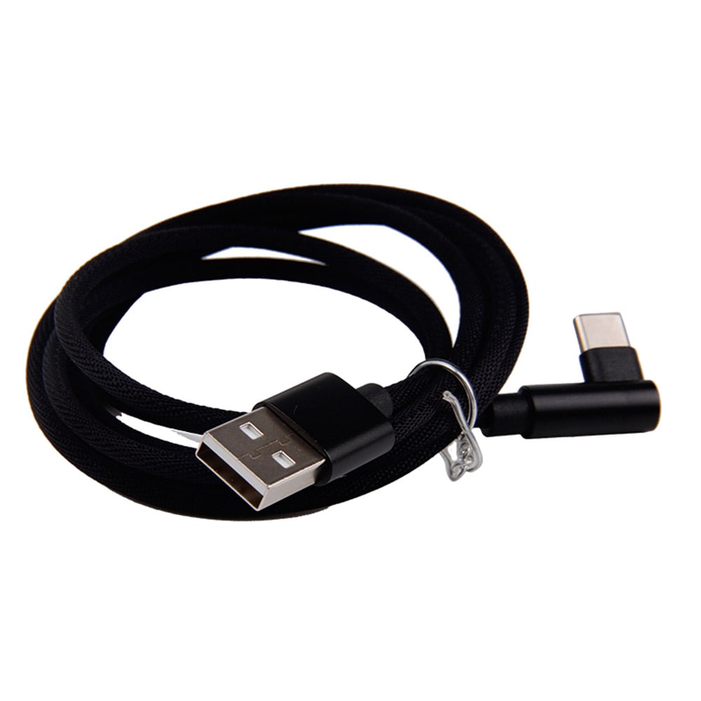 USB Type-C USB-kabel vinklet 1,2m Svart