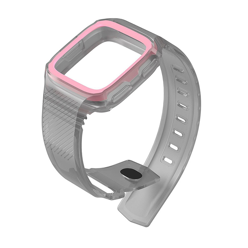 Silikonarmbånd Fitbit Versa Grå/Rosa