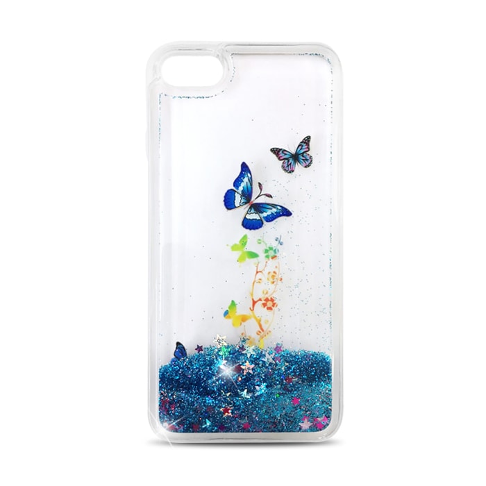 Liquid Glitter Bakskall iPhone 7 - Blå