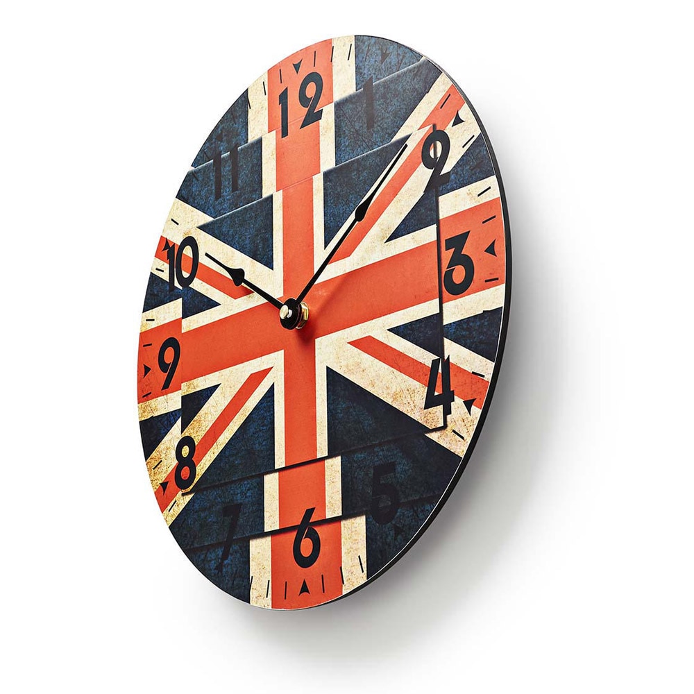 Nedis Rund veggklokke, 30 cm diameter, Union Jack