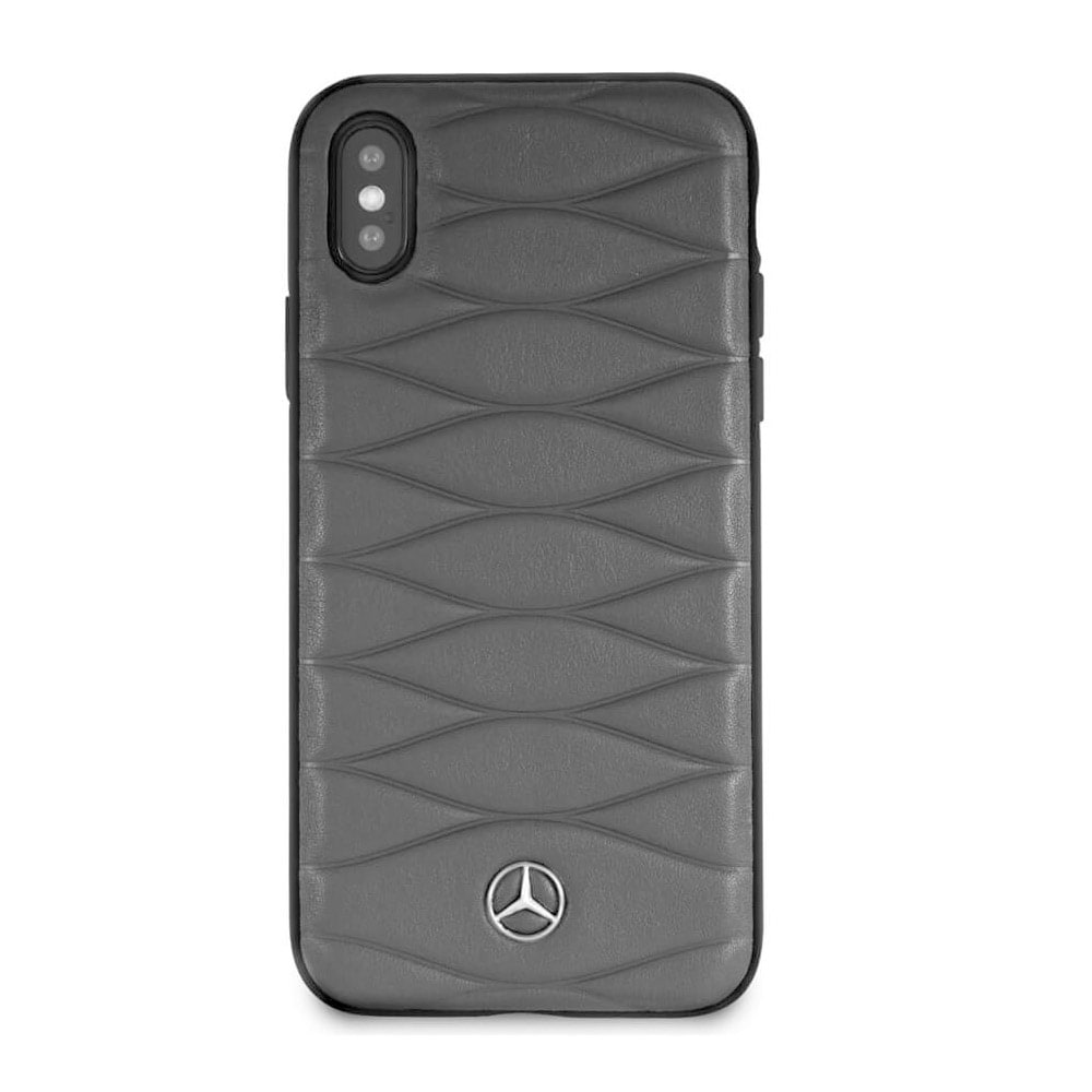 Mercedes Leather Hardcover iPhone X Grå