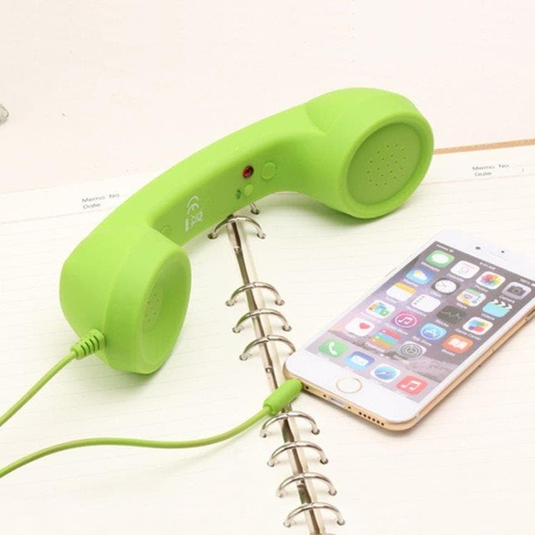 Retroheadset Telefon 3,5mm Svart