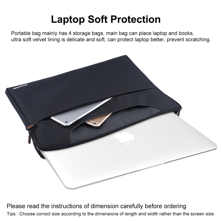 HAWEEL 15.6" Sleeve Futteral Laptop Svart