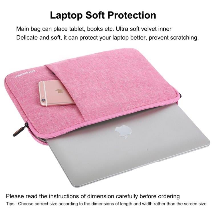 HAWEEL 15" Sleeve Veske Laptop Rosa