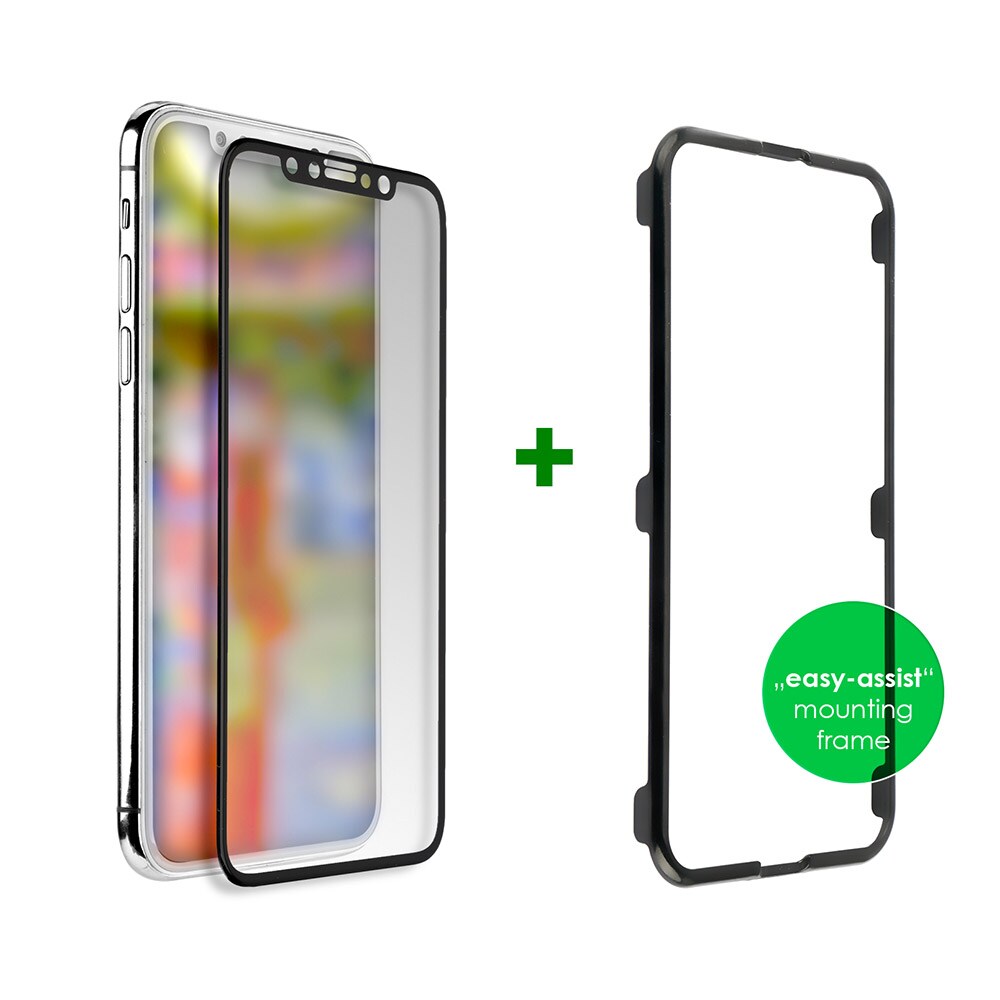 4smarts Second Glass Curved Colour Frame Easy-Assist Apple iPhone Xs Max Svart