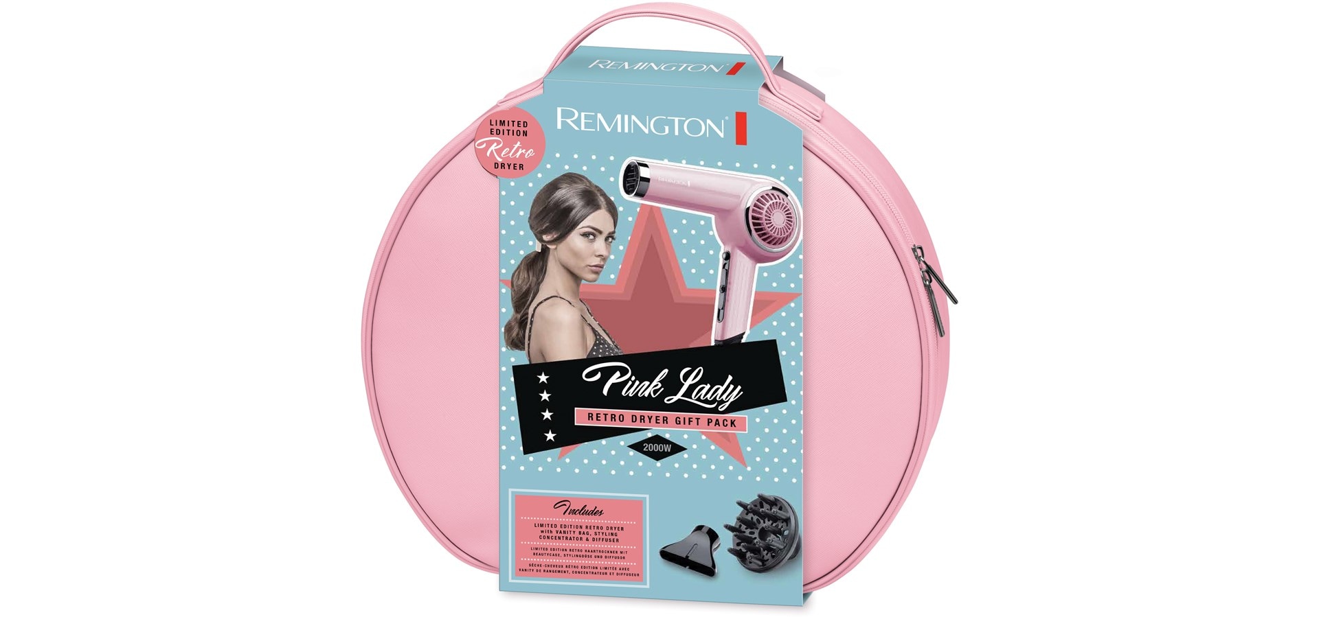 Remington Retro D4110O - Rosa hårføner
