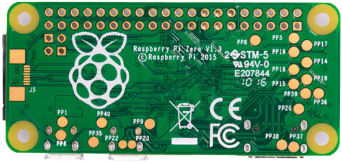 Raspberry Pi Zero MED separat GPIO-stiftlist - microSD