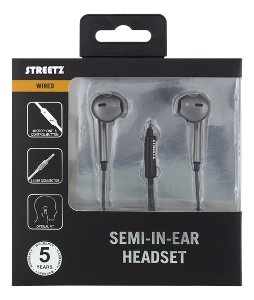 STREETZ semi-in-ear headset - 3,5 mm uttak