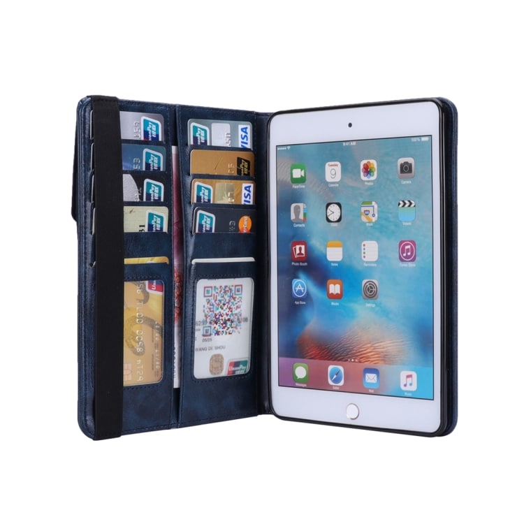Deksel med stativ  & Kortlommer iPad mini 4/3/2/1 Mørkeblå