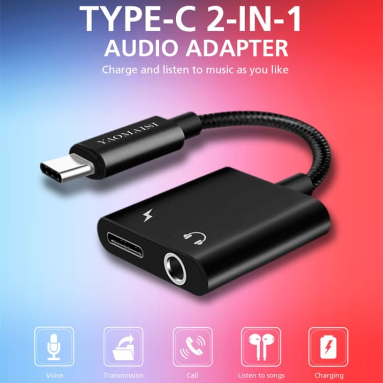 Q17 USB-adapter 3.5mm+USB-C til USB-C