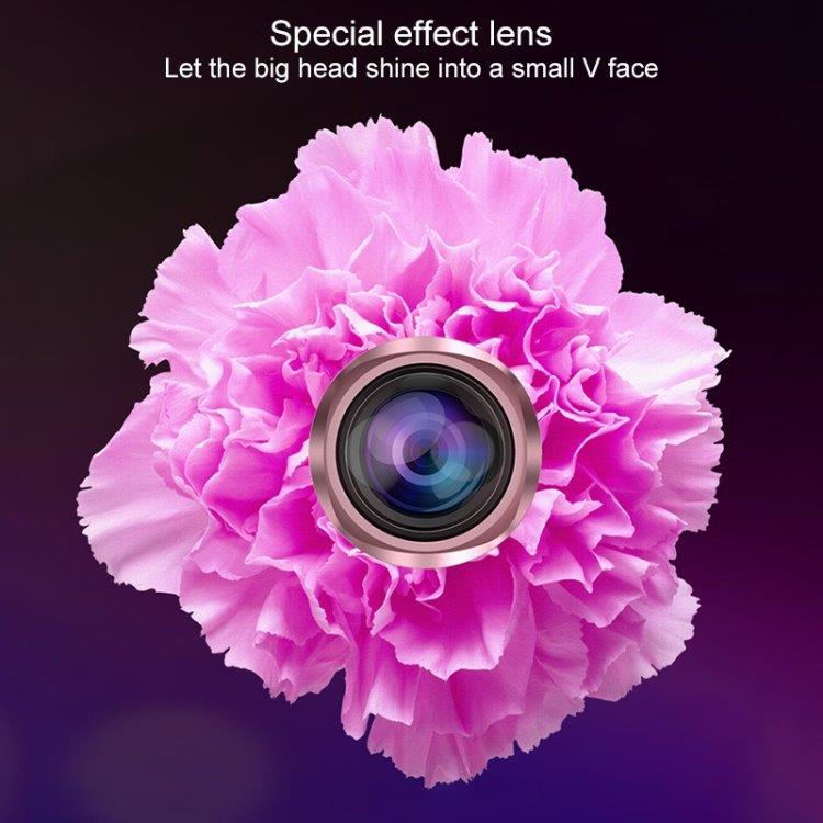 Vidvinkelobjektiv med Lys til Smartphone Rosa