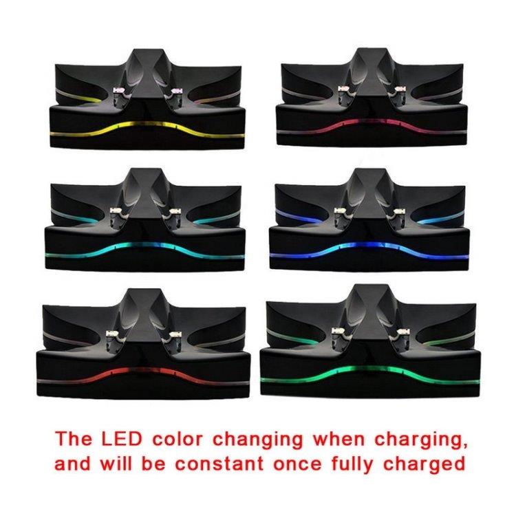 LED Dual-ladestasjon til PS4-kontroller / PS4-ladedock / Ladestativ for PS4-kontrollere