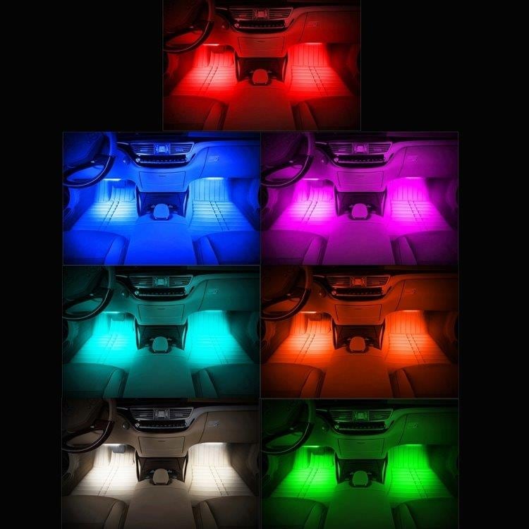 Led-sløyfe bilgulv 48LED med fjernkontroll