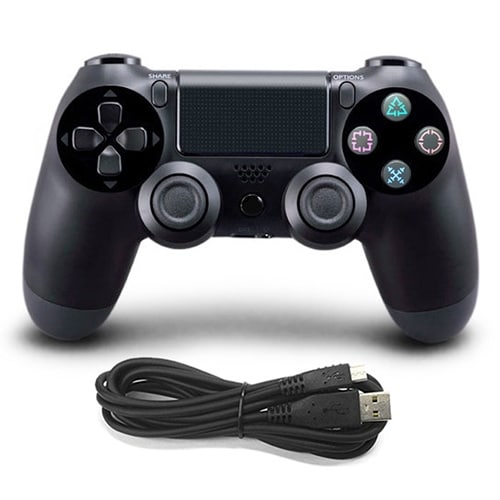 Svart håndkontroll Sony PS4 - Kabel tilkoblet