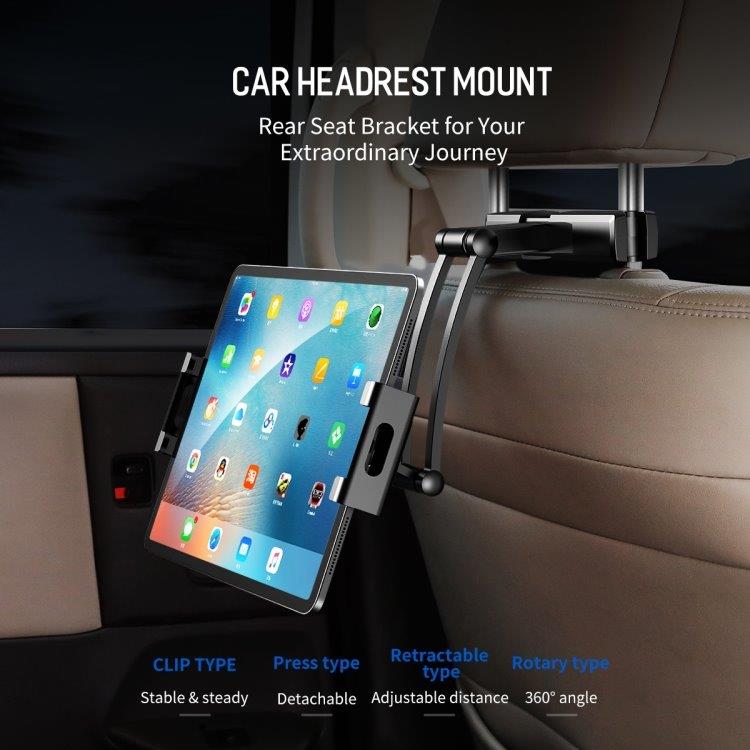 ROCK Universal Holder til bilens nakkestøtte - Mobil & Surfeplate