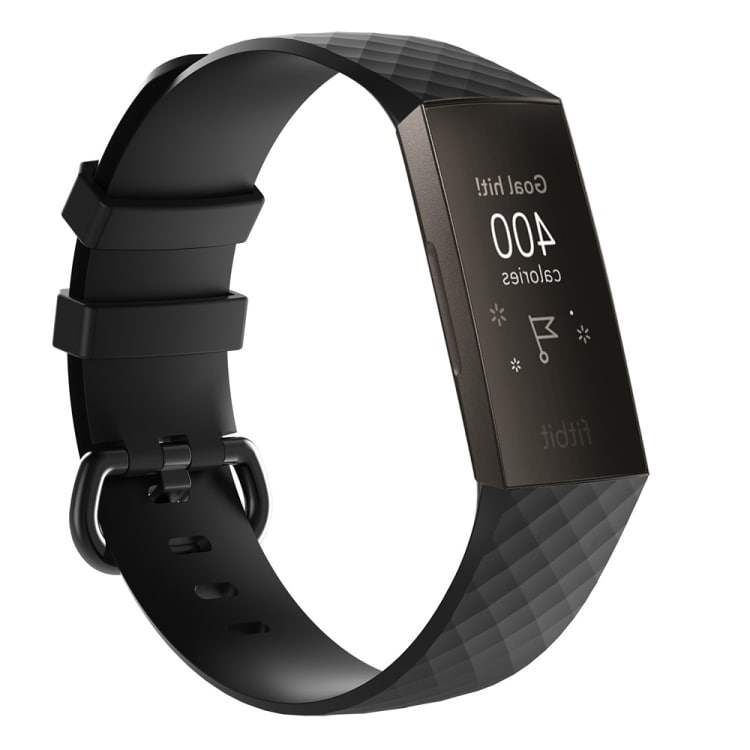 Silikonbånd Fitbit Charge 3 - Svart