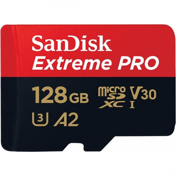 SanDisk Extreme Pro microSDXC klasse 10 UHS-I U3 V30 A2 170/90 MB/s 128 GB