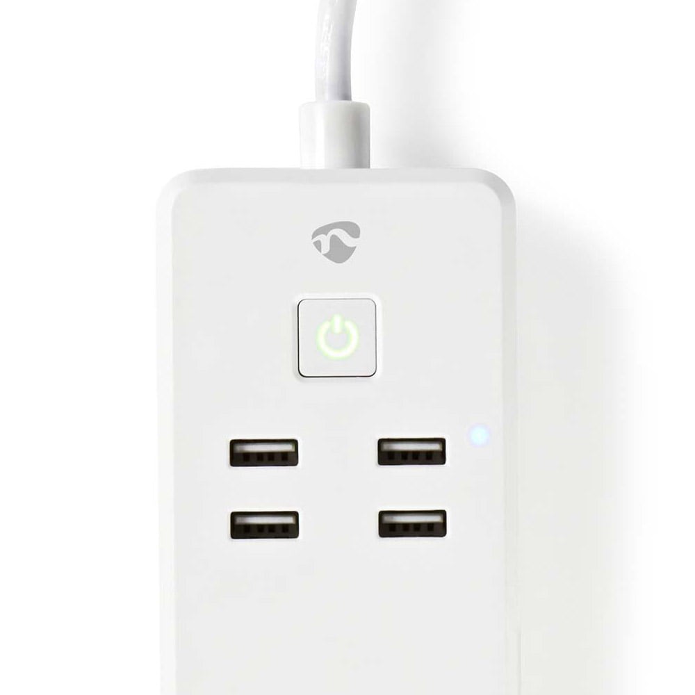 Nedis Smart WiFi-forlengelseuttak-3 x Schuko type F, 4x USB