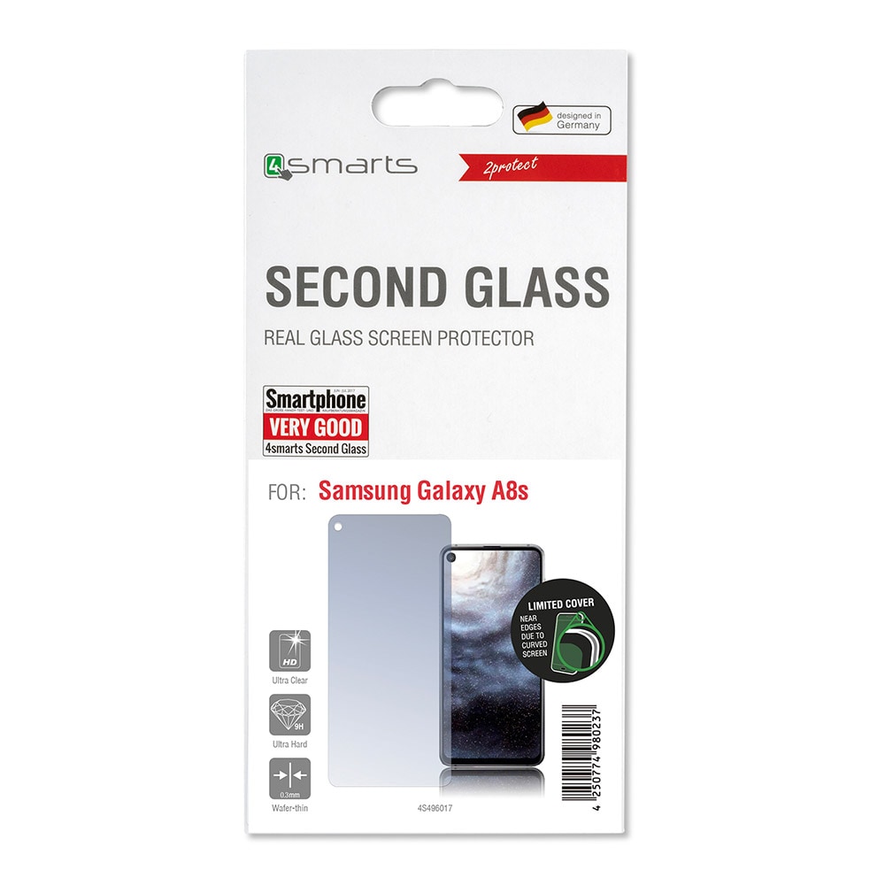 4smarts Glassbeskyttelse/ Displaybeskyttelse/ Skjermbeskyttelse/ Samsung Galaxy A8s
