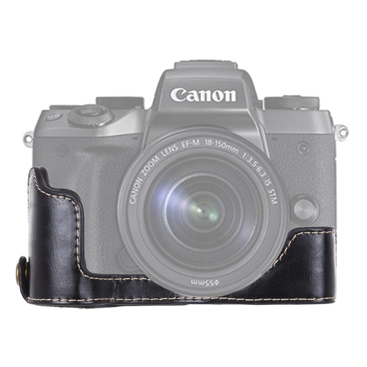 Svart Underdelsbeskyttelse Canon EOS M5 - PU-lær